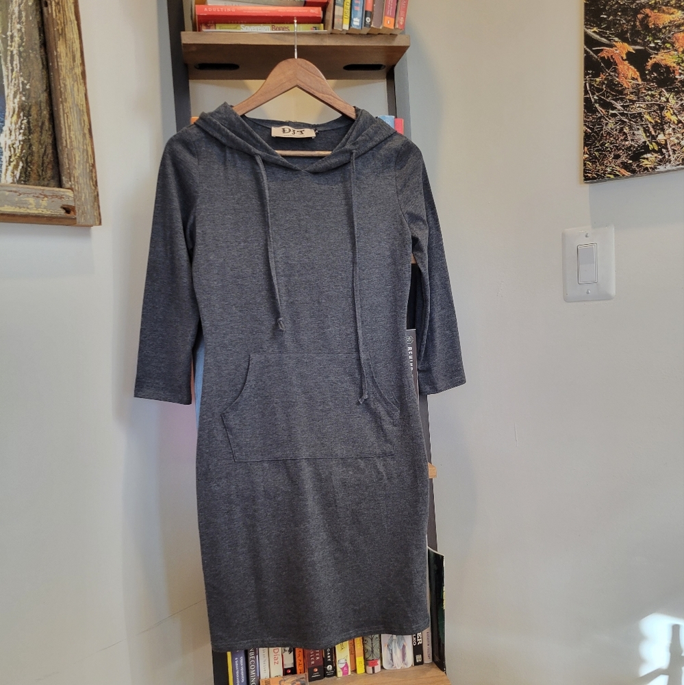 Hooded tee midi dress